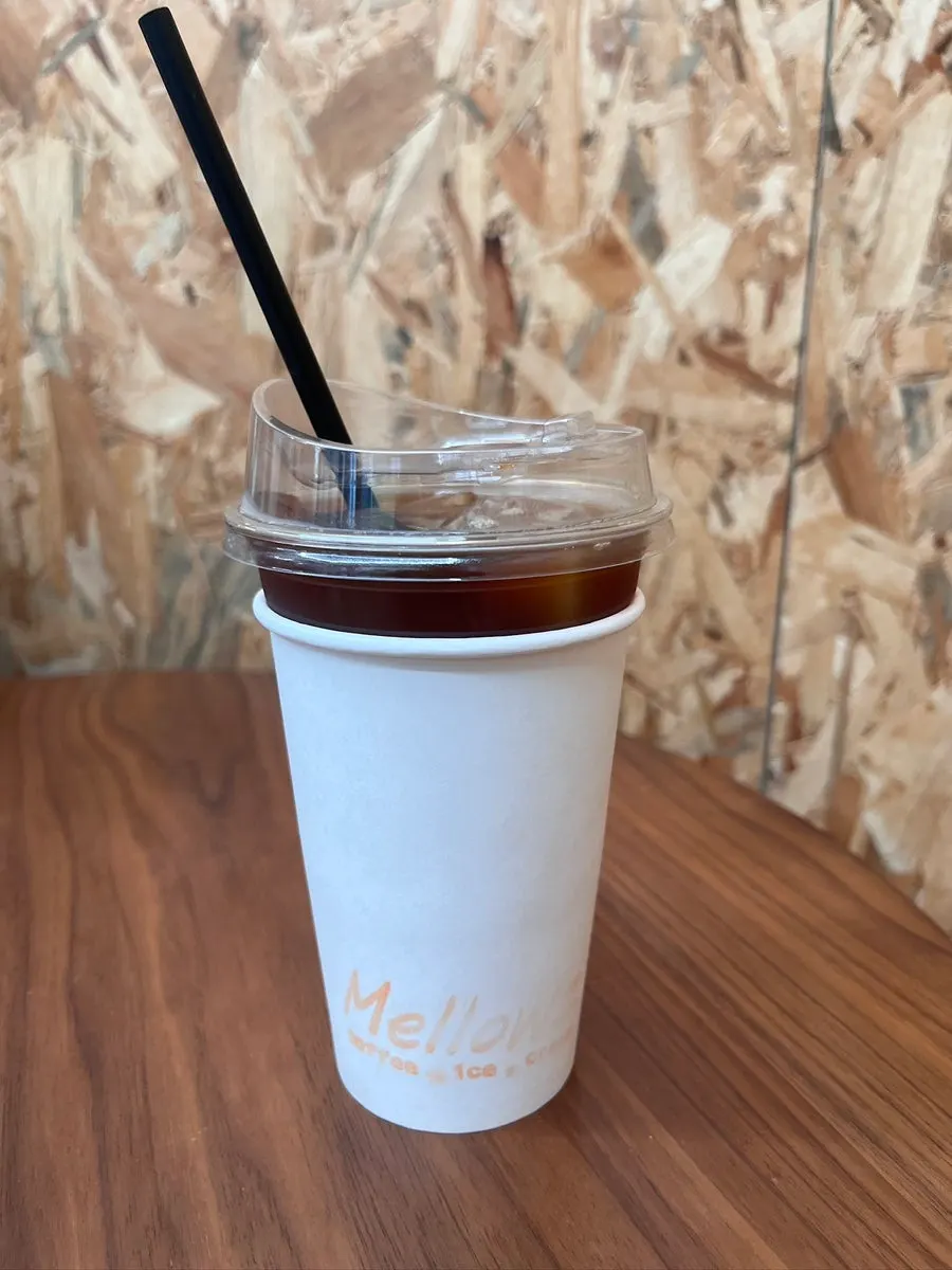 Ice cream and an iced Americano