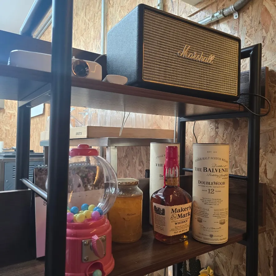 Inside Mellows, with music playing