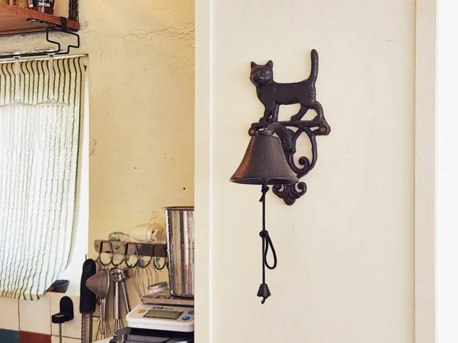 Antique table by the window with props placed in the café space