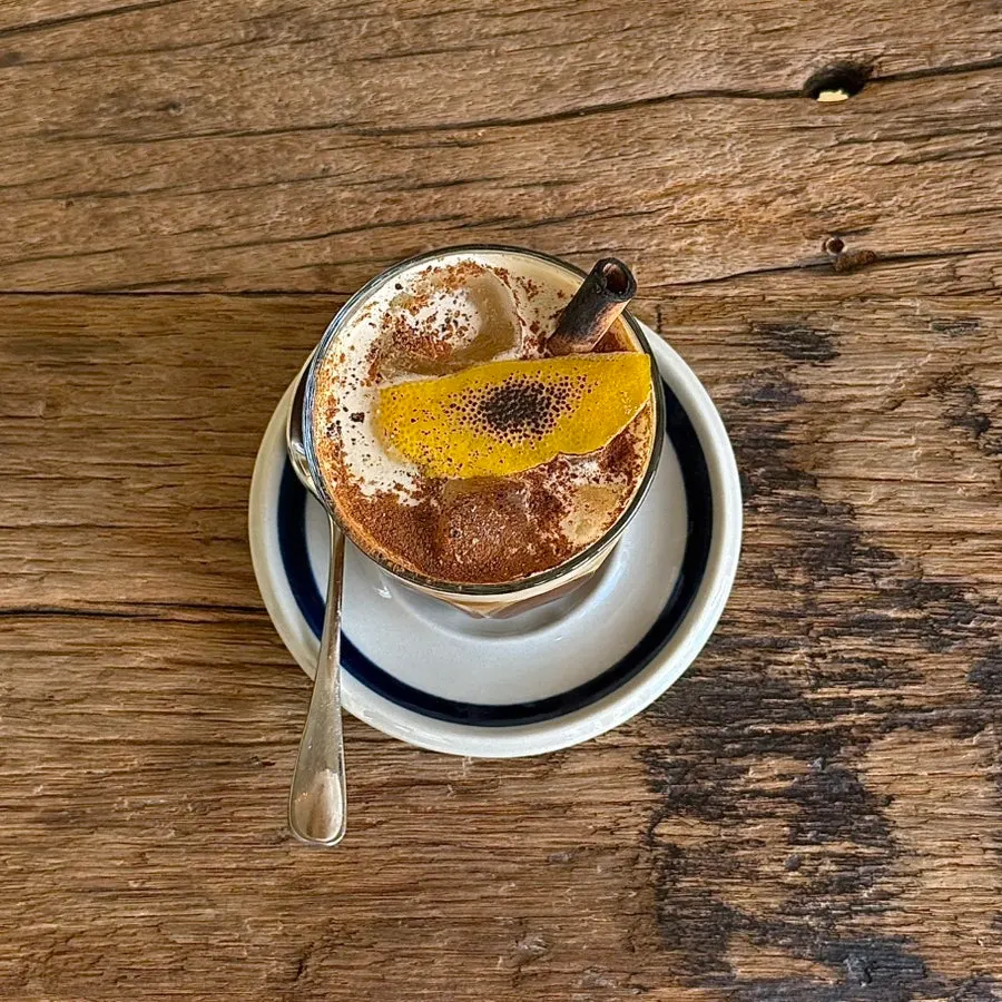 Signature Girimyeo drink topped with cream
