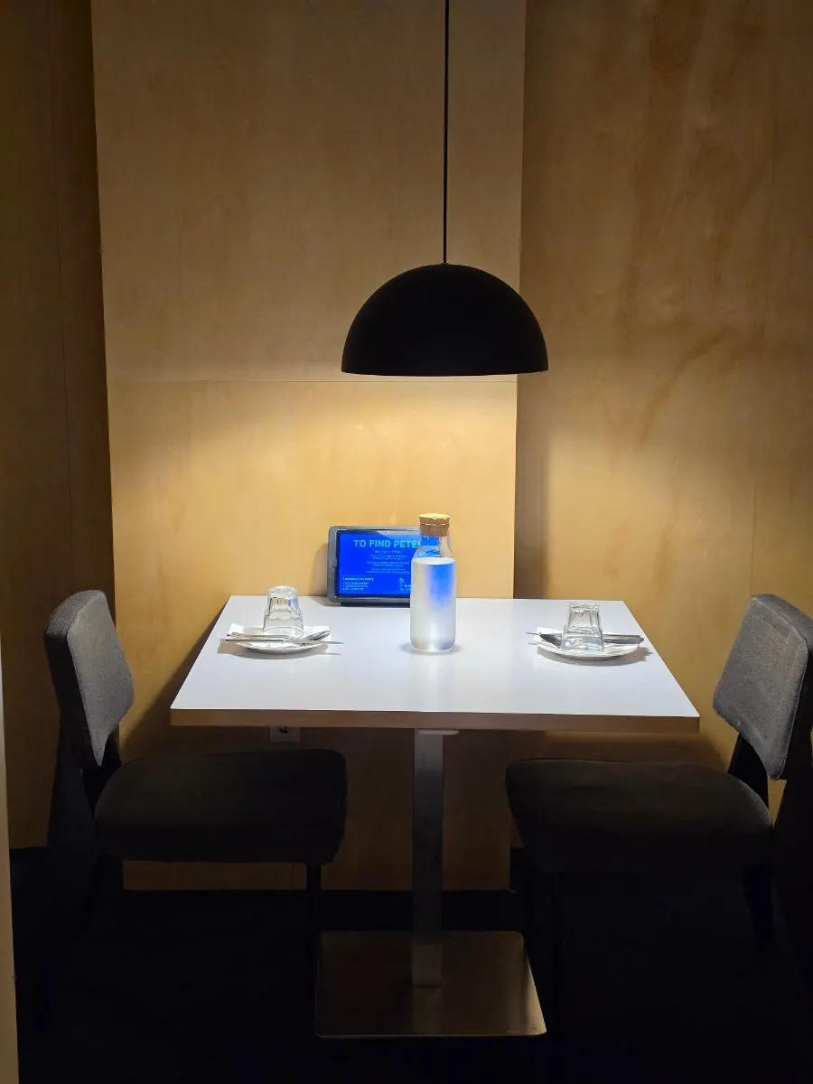 Inside view of the room-style seating