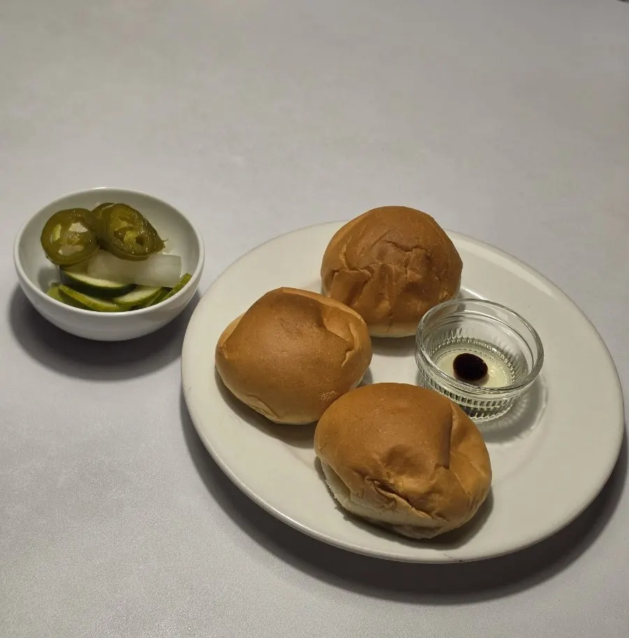 Table set with pre-meal bread