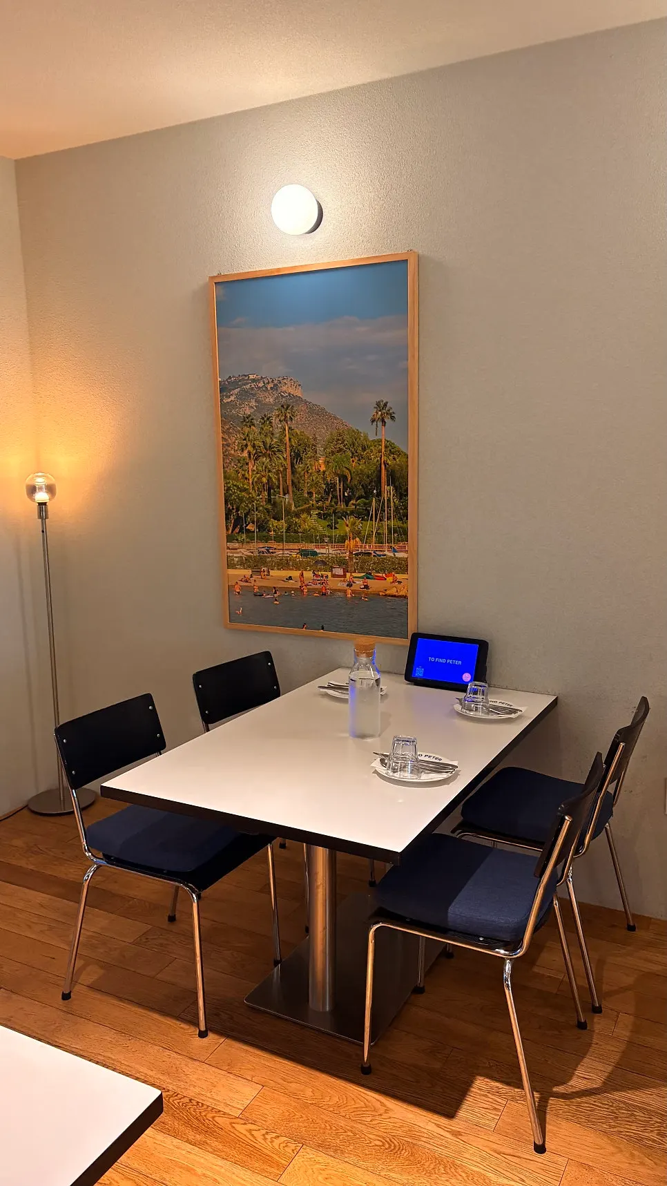 Ordering tablet on the table