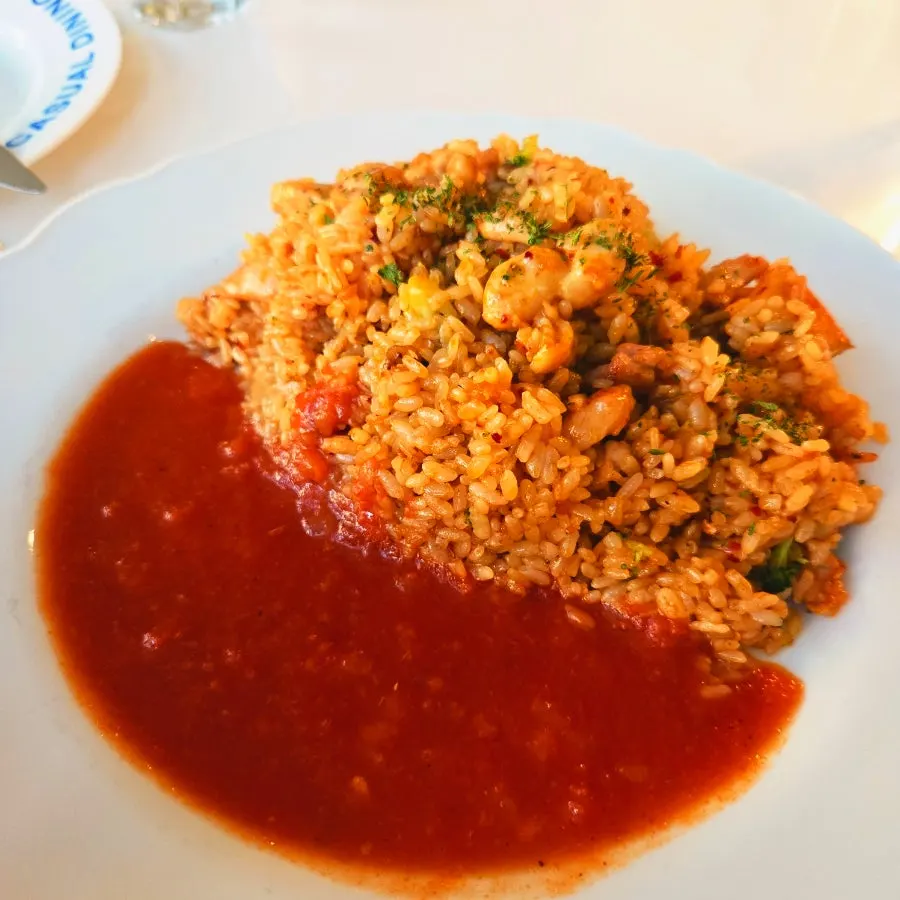 Three Western dishes set on the table
