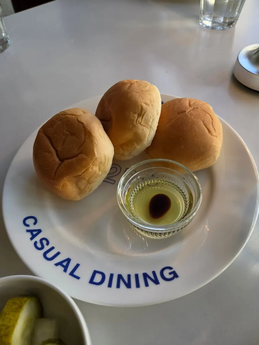 Morning bread with olive oil and balsamic vinegar