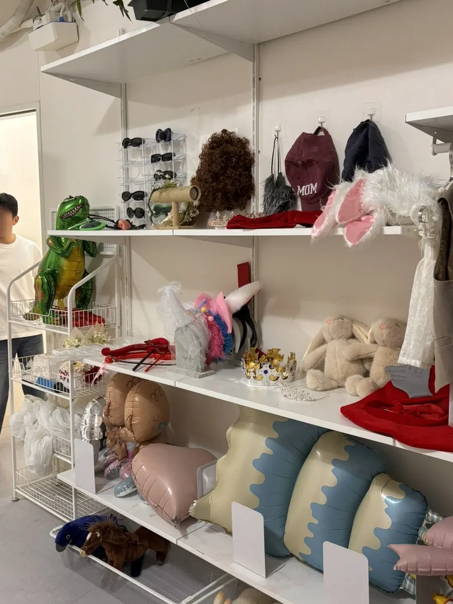 Shelf of shoes for shooting