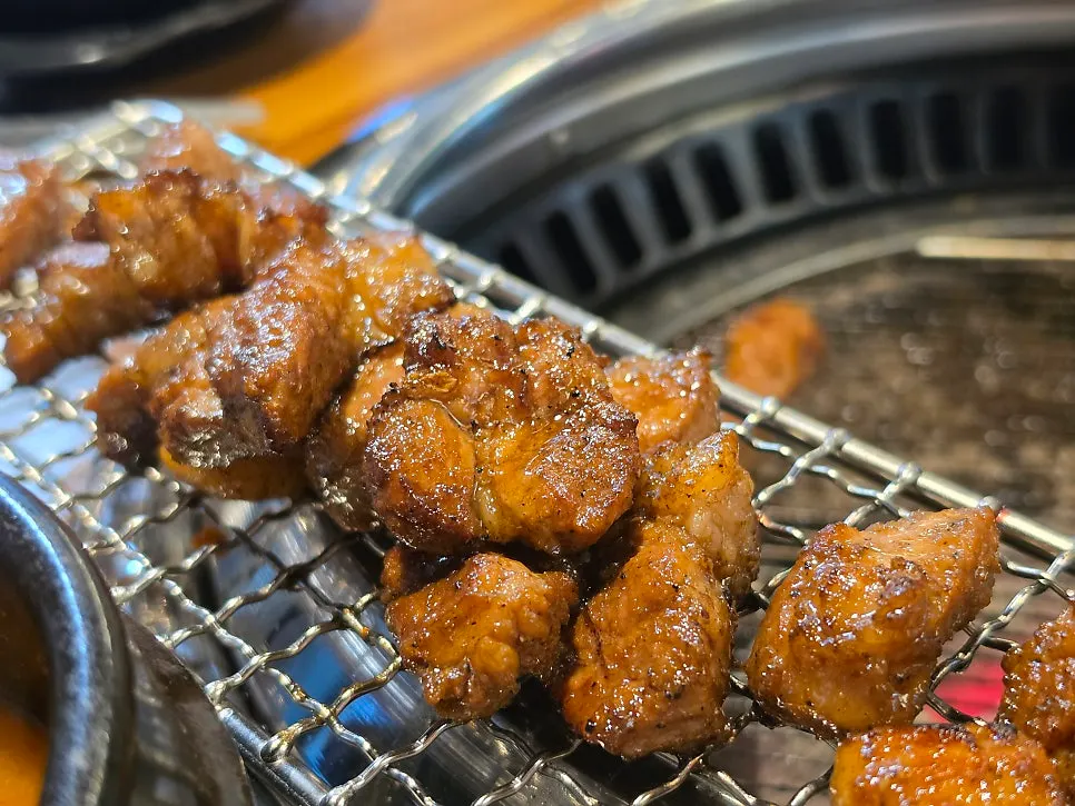 우복금생갈비 서신점 고기 한상 마무리 모습