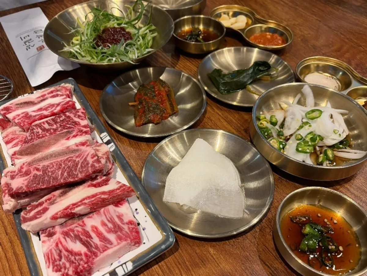 Close-up of the neatly stacked beef fresh ribs