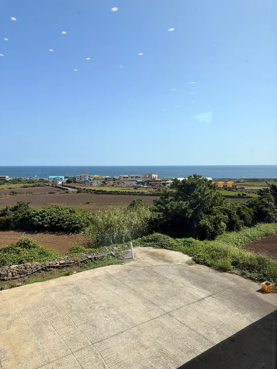 The Udo sea seen through the floor-to-ceiling window