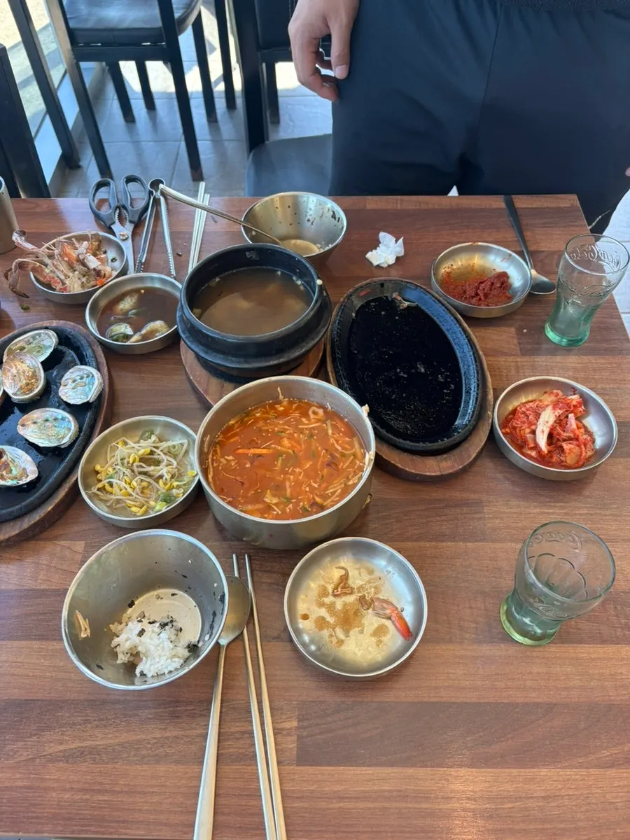 The sea view from the window seat at Soseom Jeonbok after the meal