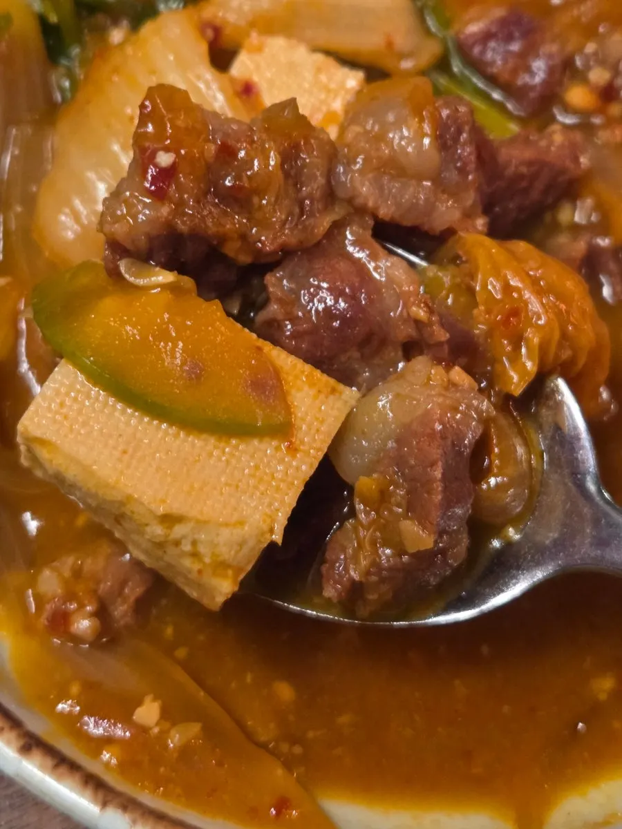 Doenjang jjigae with an extra bowl of rice