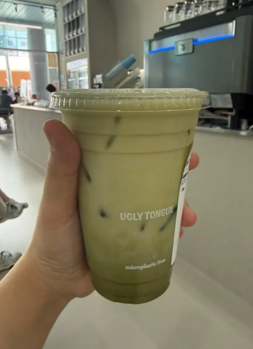 A cup of Ugly Tongue's matcha latte