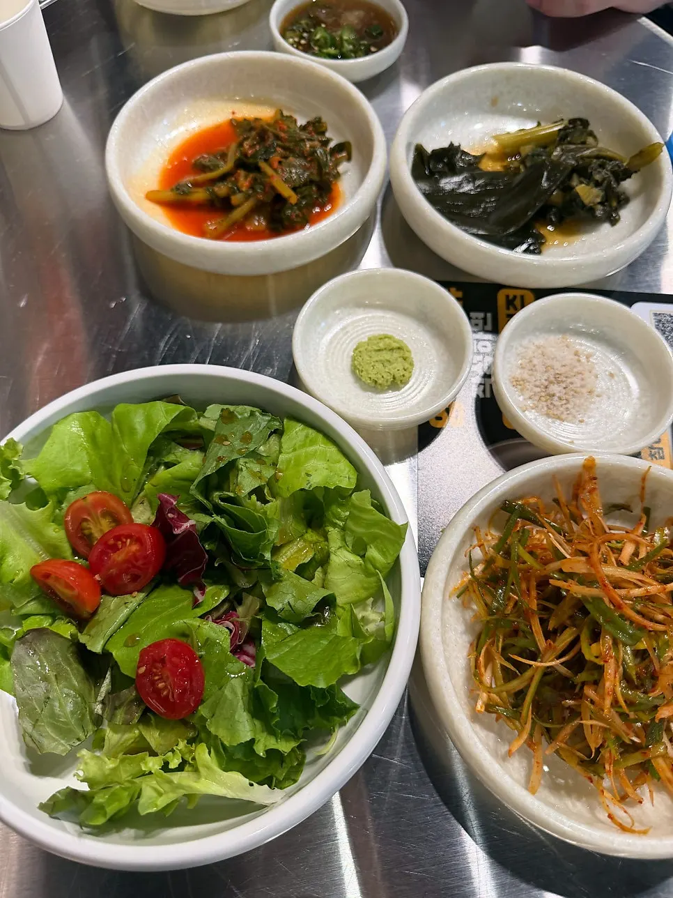 A meal at Ugojip with meat and doenjang jjigae