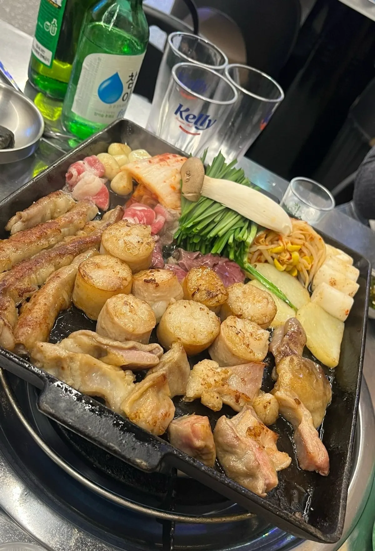 Golden-brown grilled assorted platter at Uhwa Gopchang