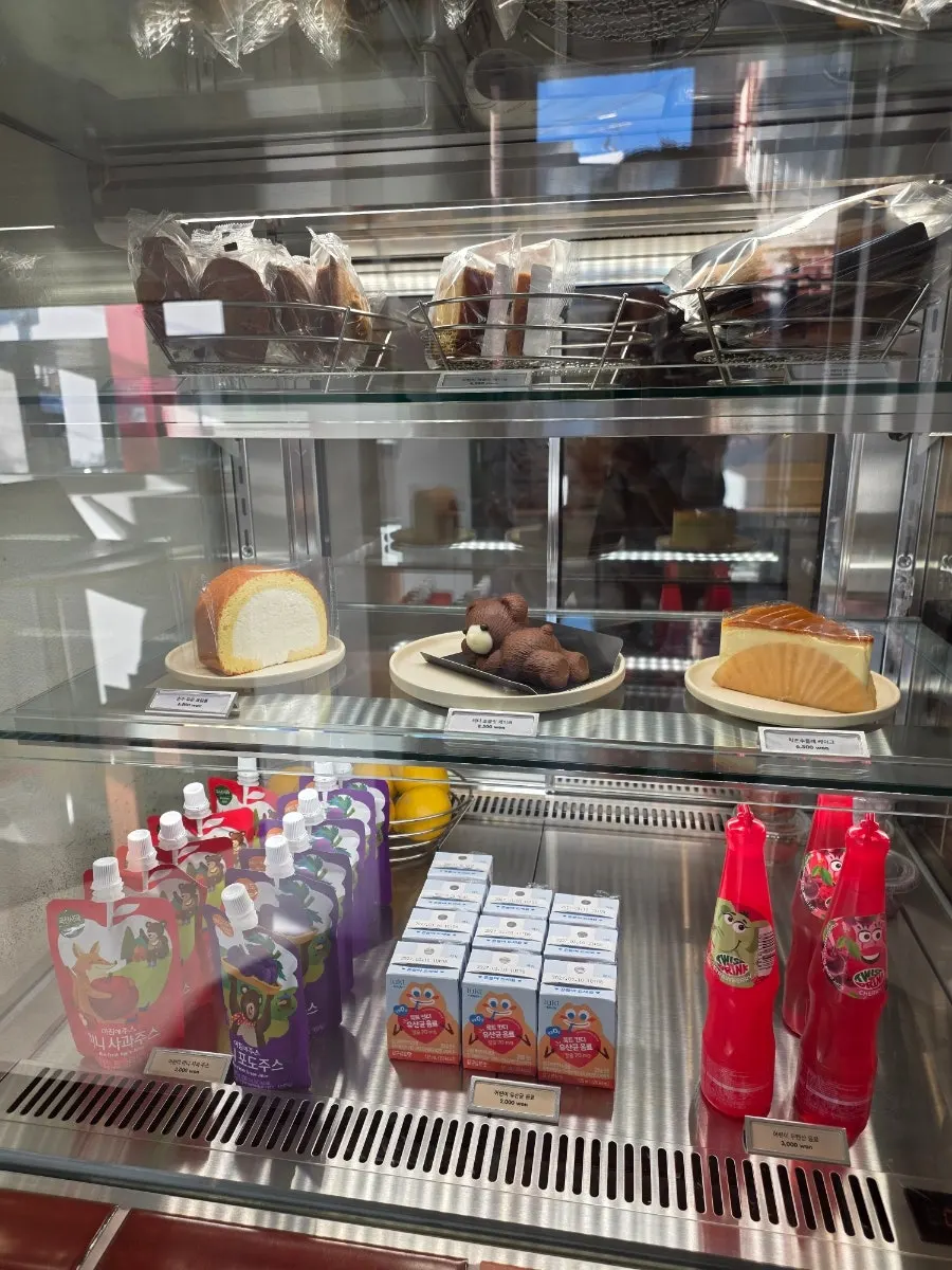 Desserts including a little bear cake