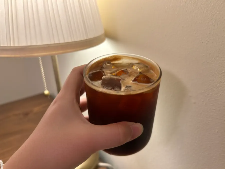 An iced Americano during laptop work
