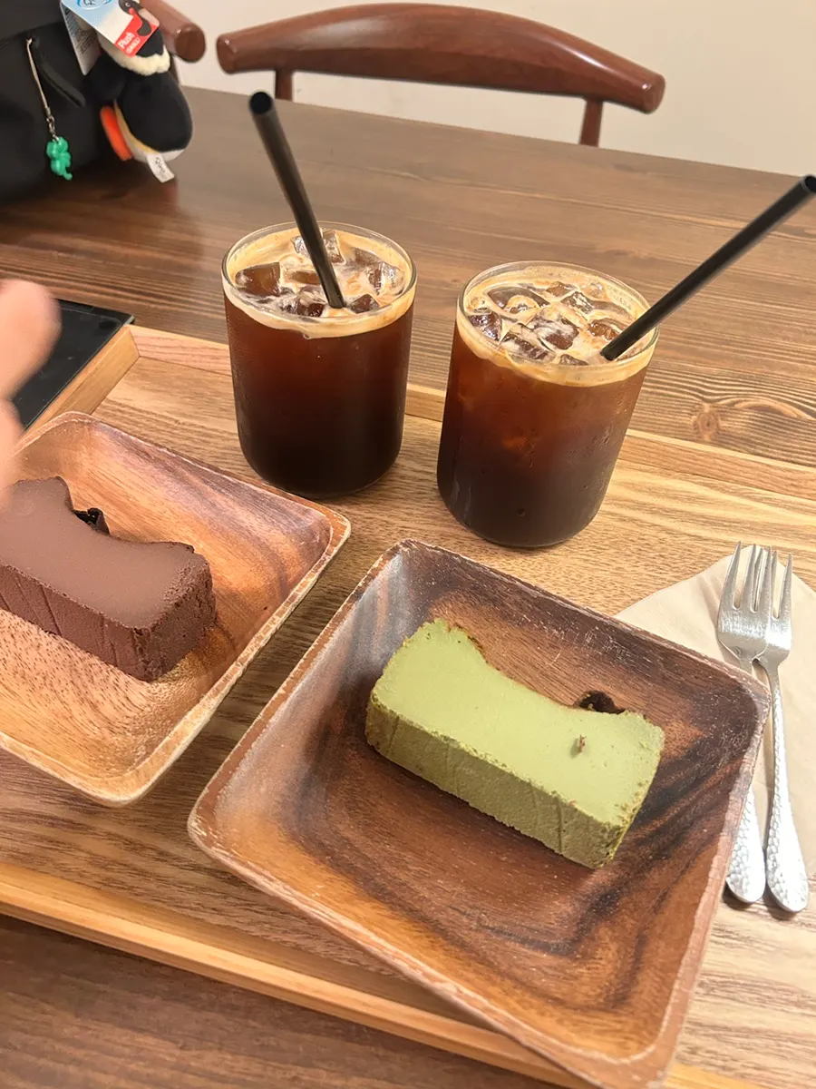 Basque cheesecake dessert enjoyed slowly