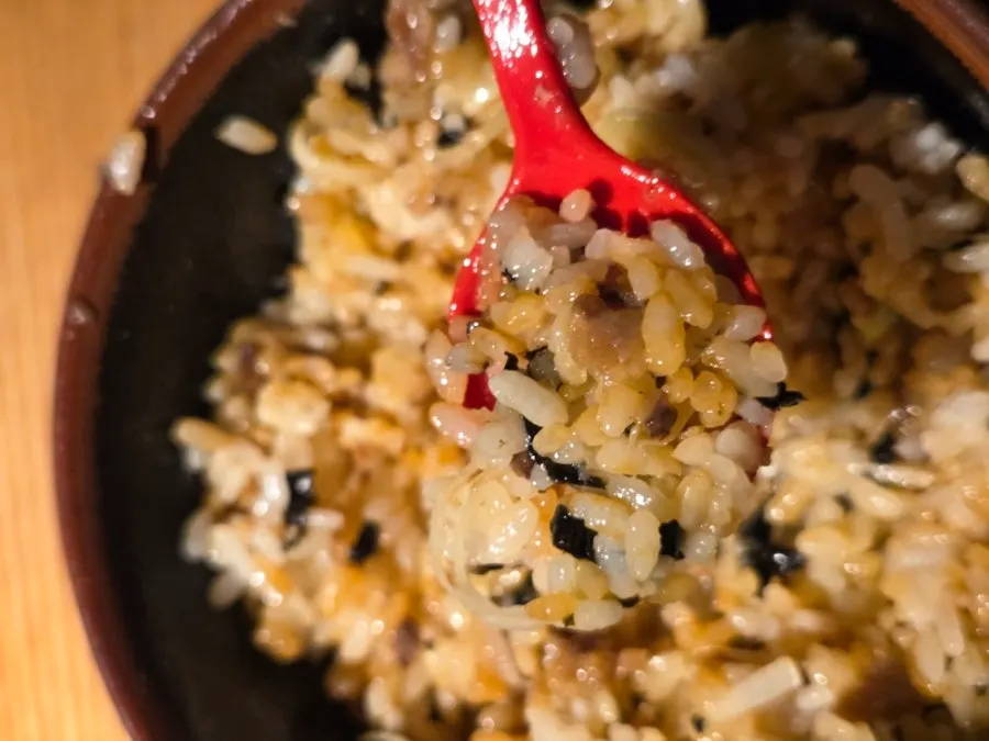 아오리라멘 세트의 간장계란밥