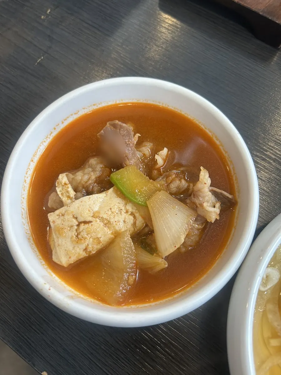 Beef brisket doenjang jjigae at Manpo Galbi