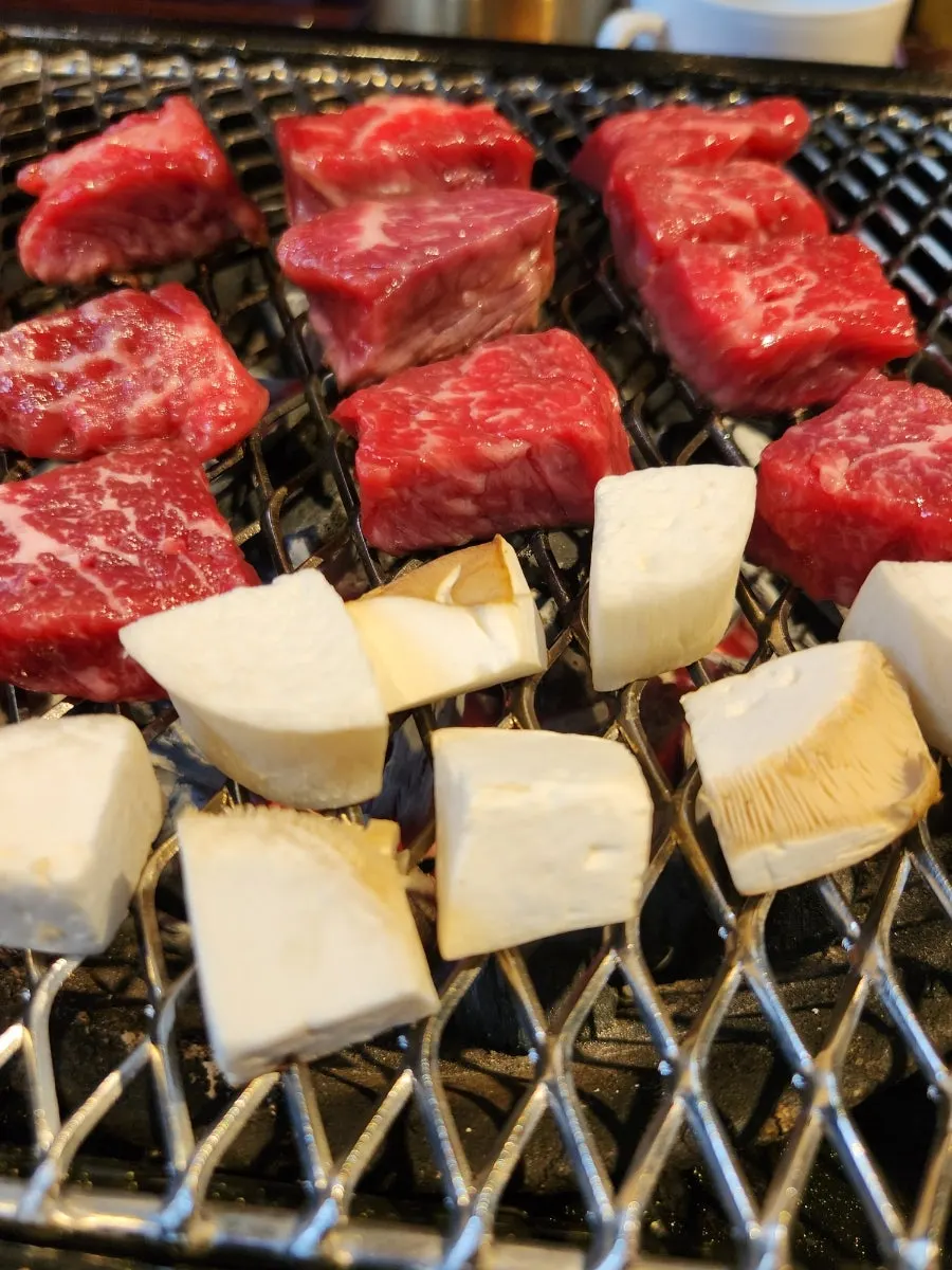 Grilling diced beef ribs