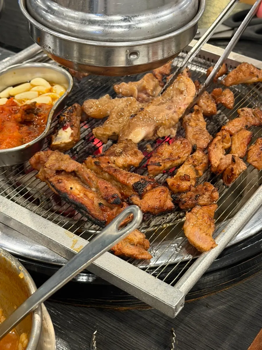 Marinated galbi grilled over charcoal