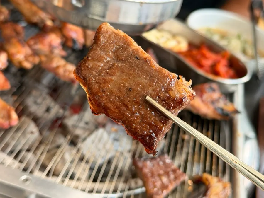 Galbi cut into easy-to-eat pieces