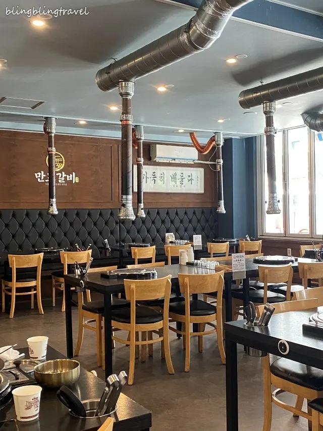 設有炭火桌的店內空間