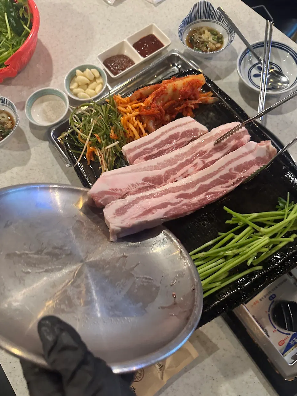 Thick-cut 200g aged pork belly, raw