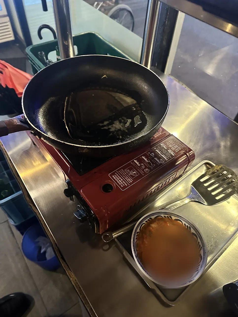 Table with pancake and beer