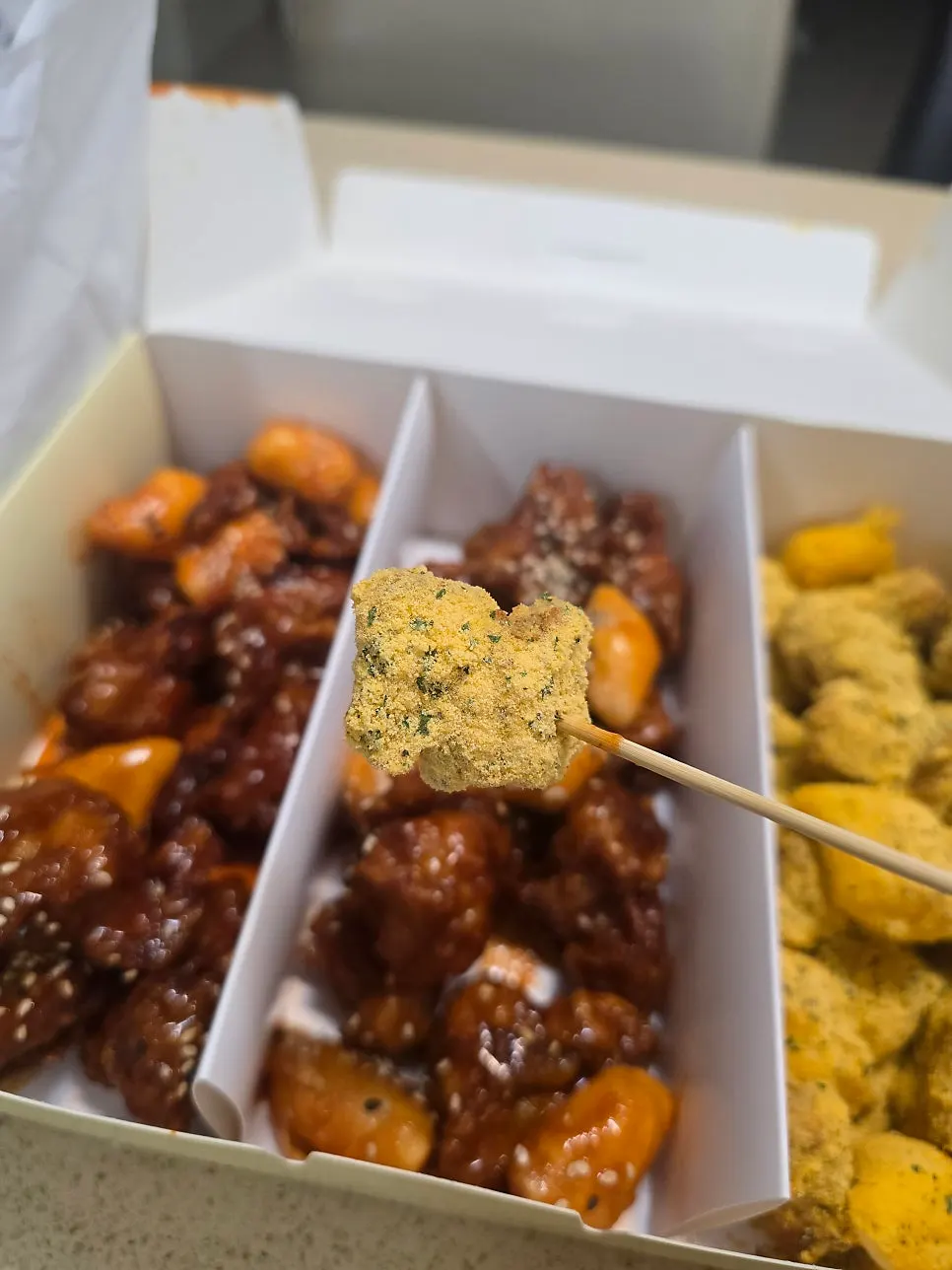 Three dakgangjeong flavors to alternate between