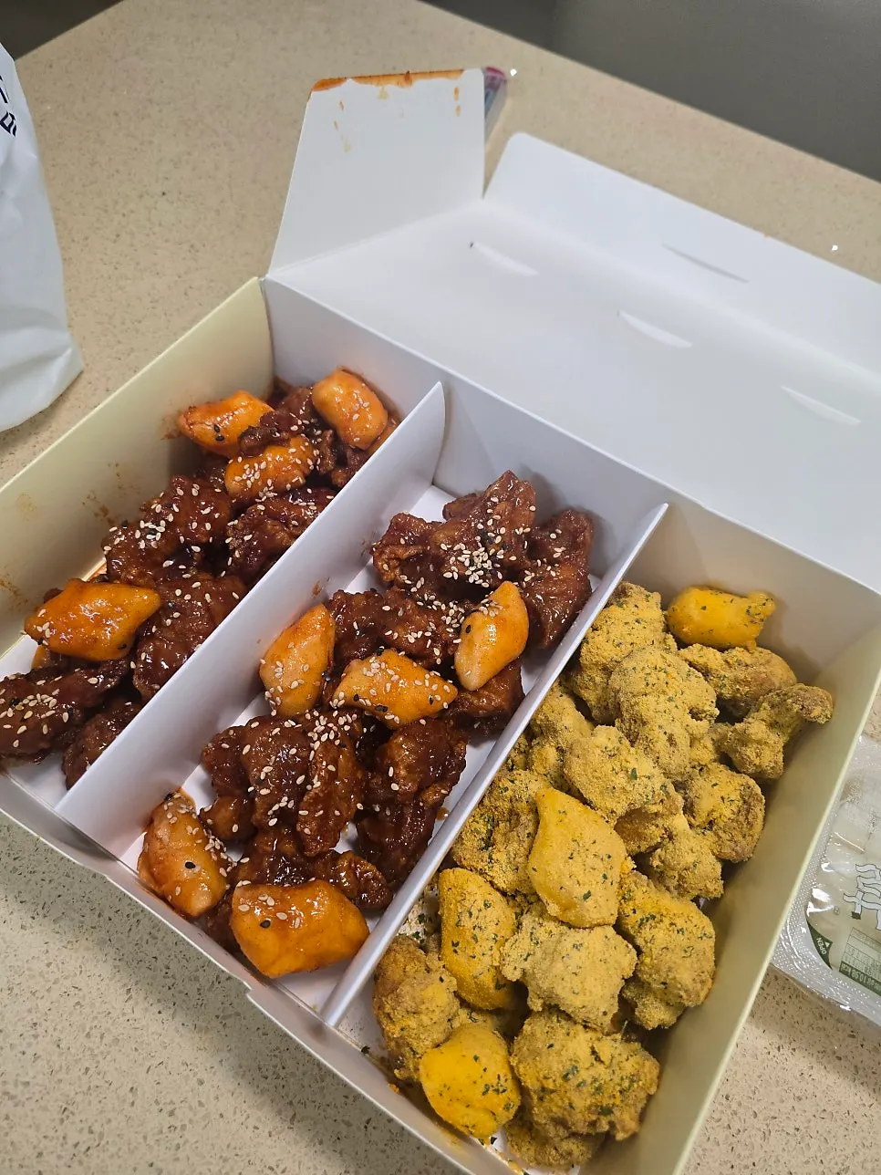 Dalgom's dakgangjeong brought home as takeout