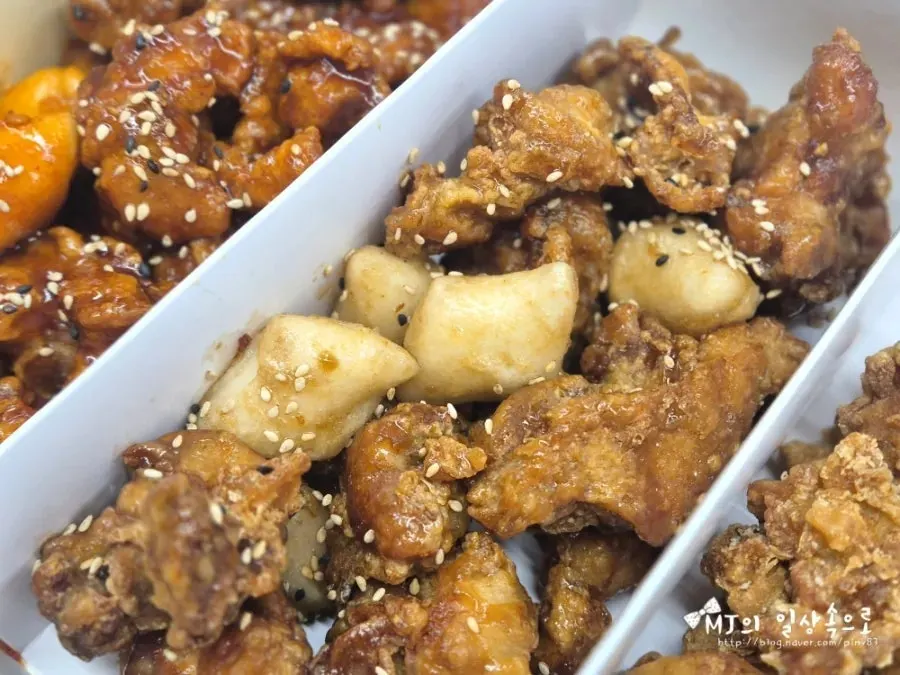 바삭한 후라이드 닭강정 클로즈업