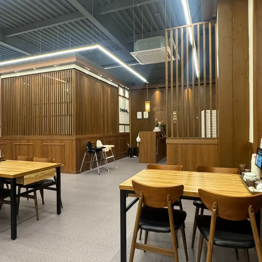 Large interior with wide spacing between tables