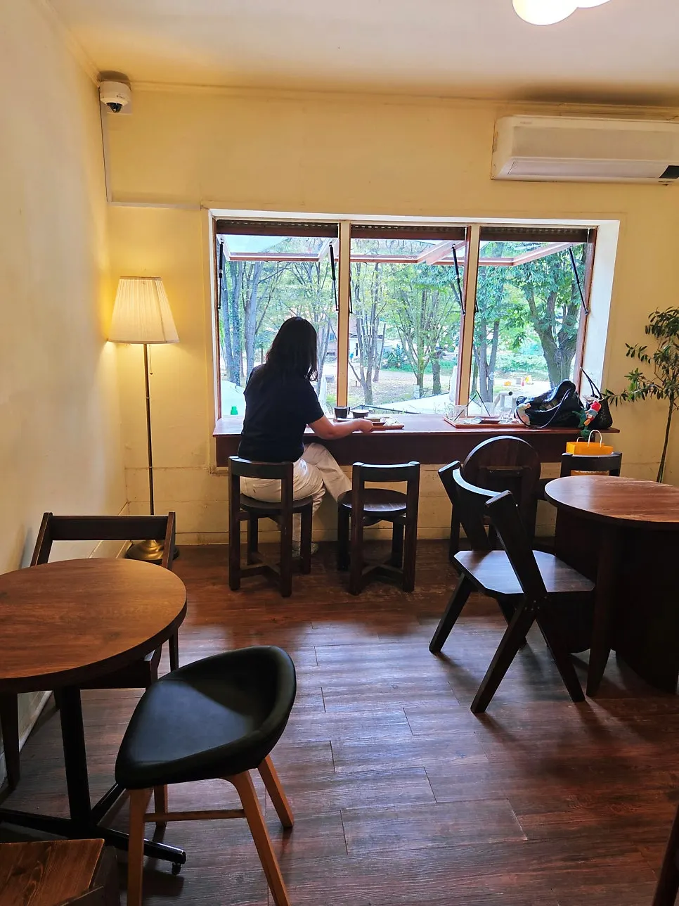 Café main room with high ceilings