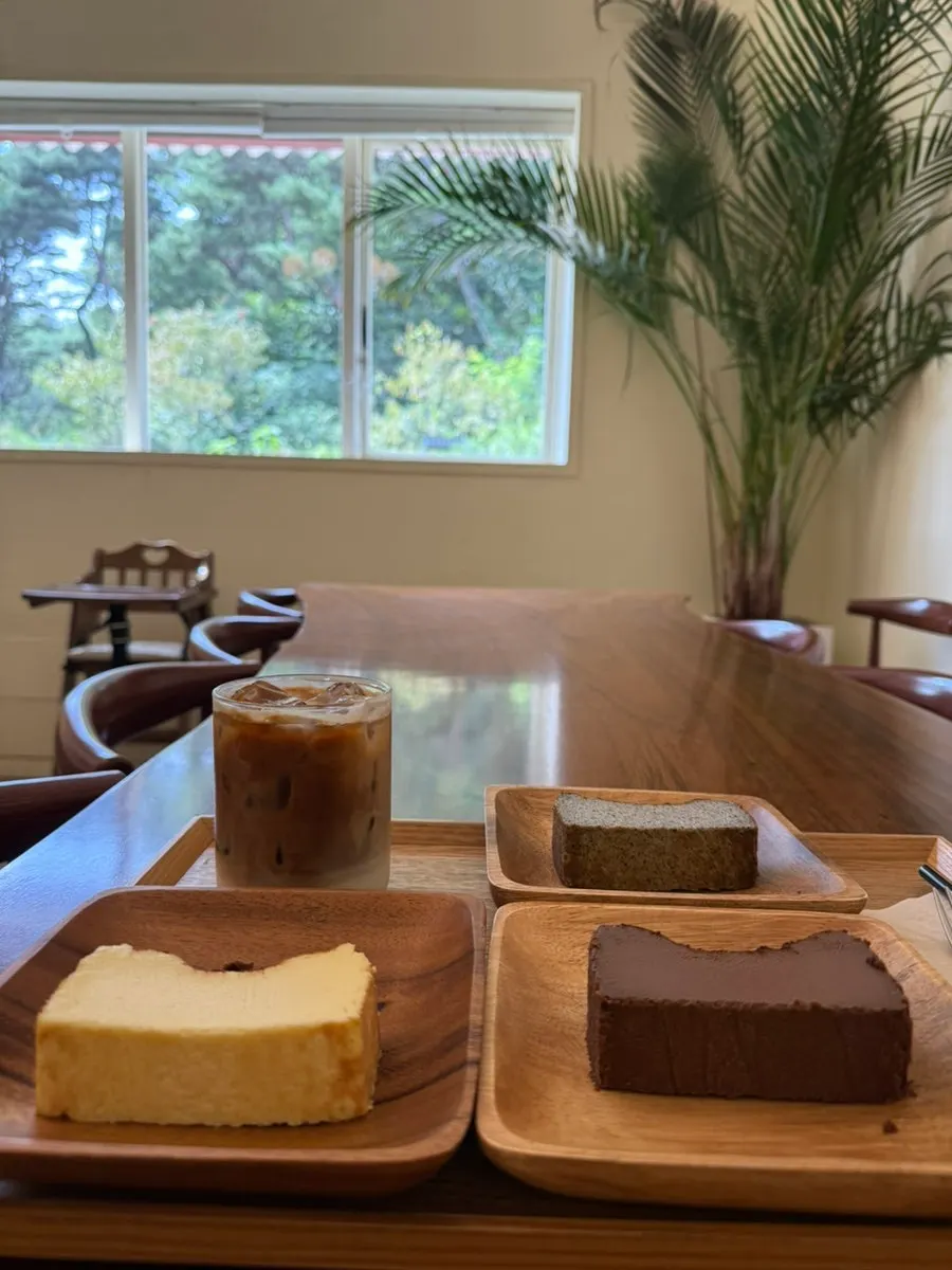 A generously sized slice of Basque cheesecake