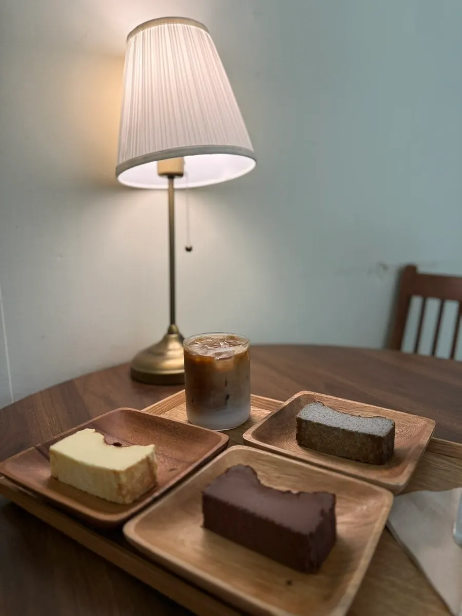 Forerest seating with a forest view and cake