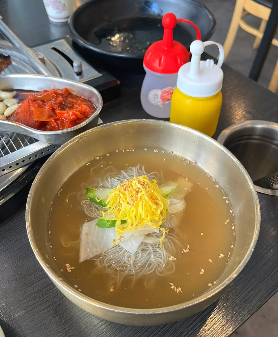 Free water naengmyeon ordered to finish the meal