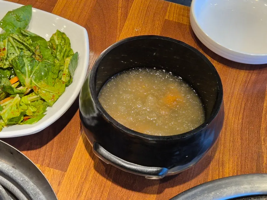 The included mukbap (acorn jelly)