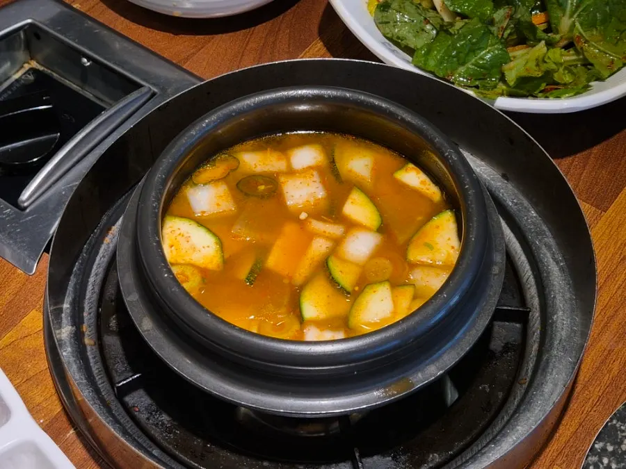 The doenjang jjigae included with the meal