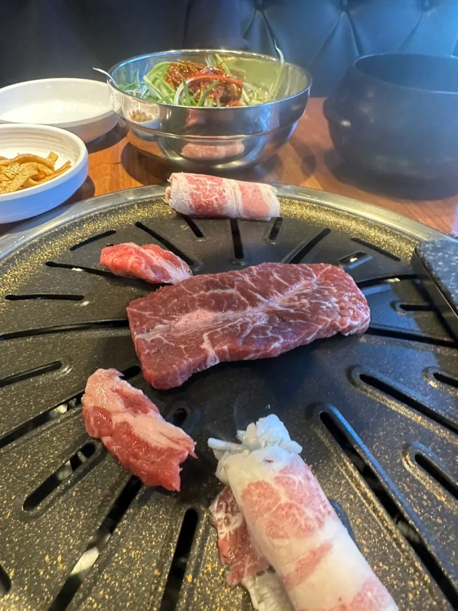Close-up of marbled aged raw beef