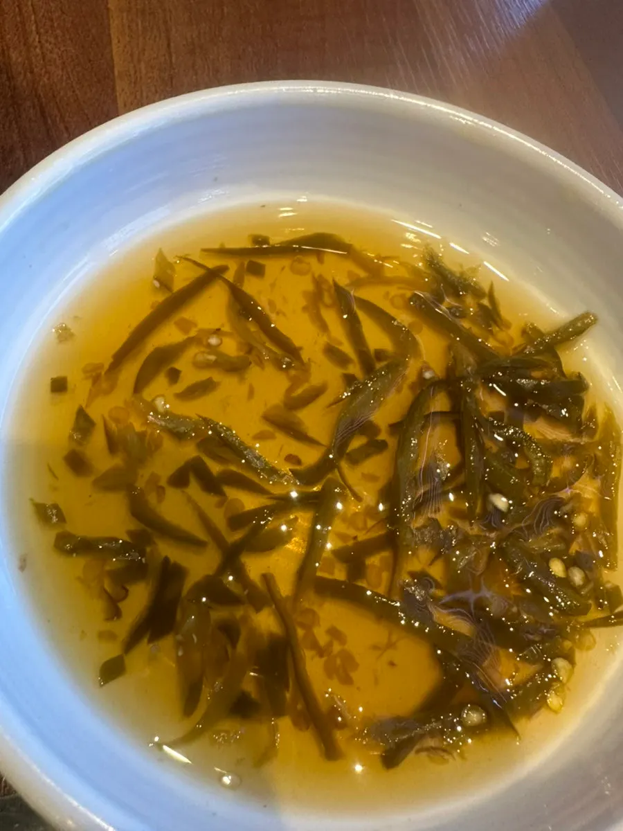 Doenjang jjigae simmering in the middle of the grill