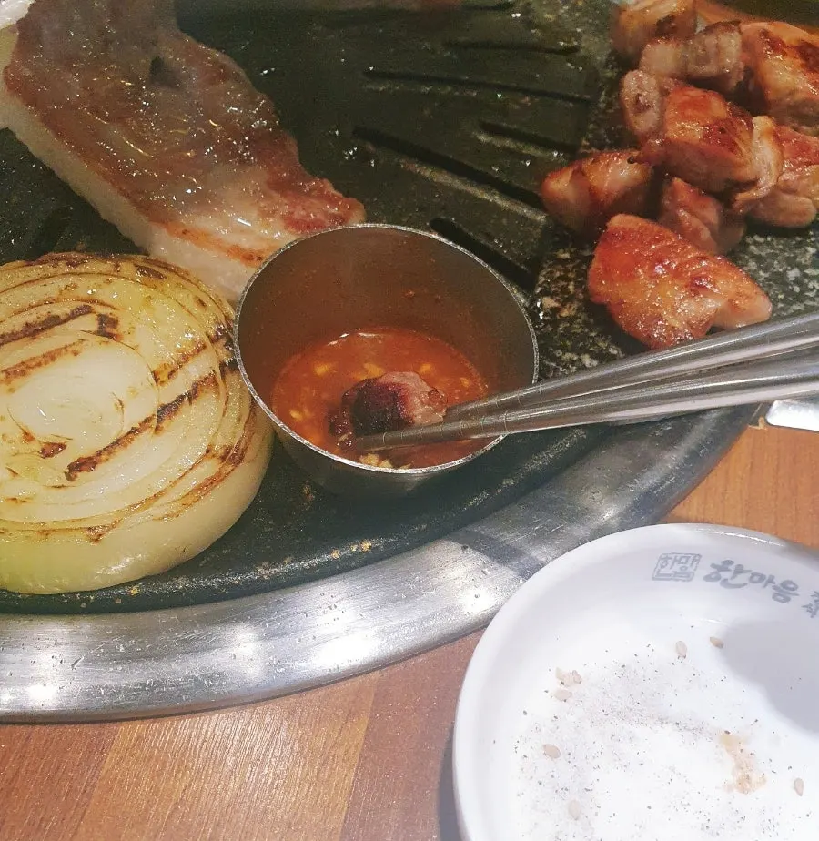 A bite-size pork ssam wrap