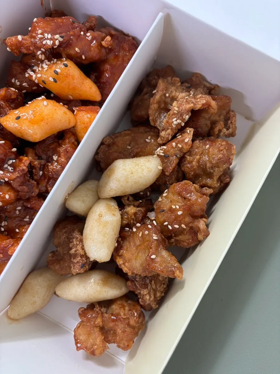 Garlic soy and spicy garlic dakgangjeong