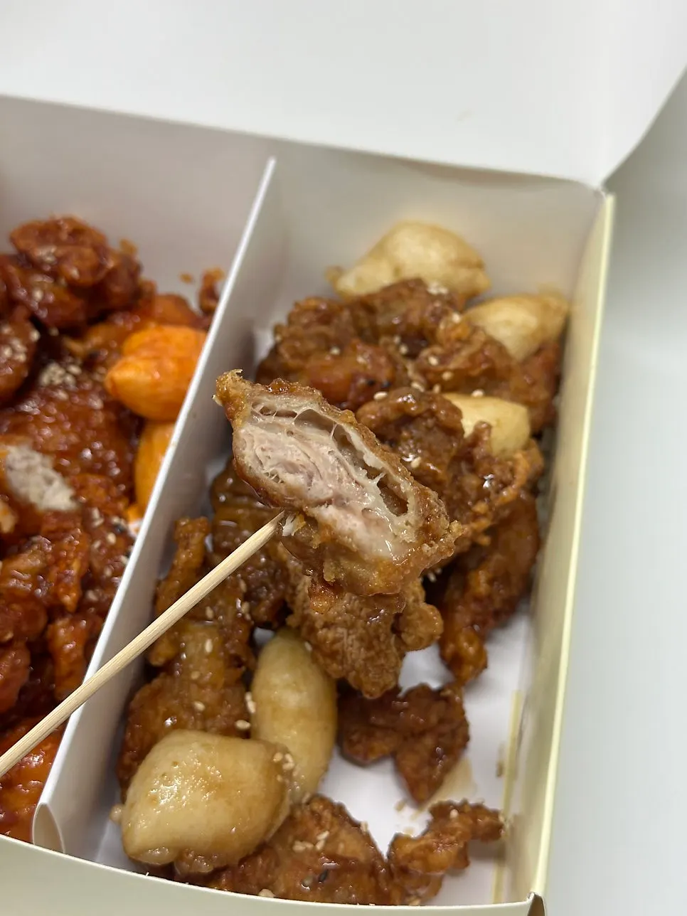 겉바속촉한 마늘간장 강정 단면