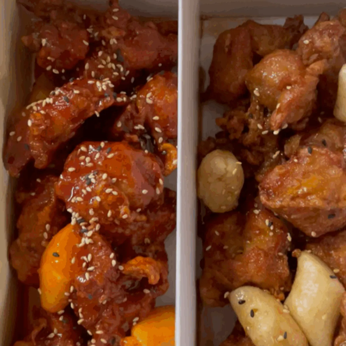 겉바속촉 닭강정 단면