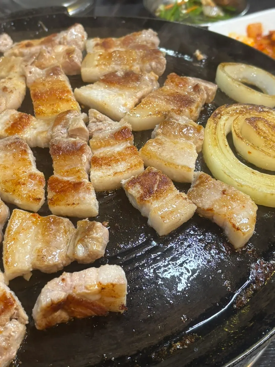 Pork belly cut into easy-to-eat pieces