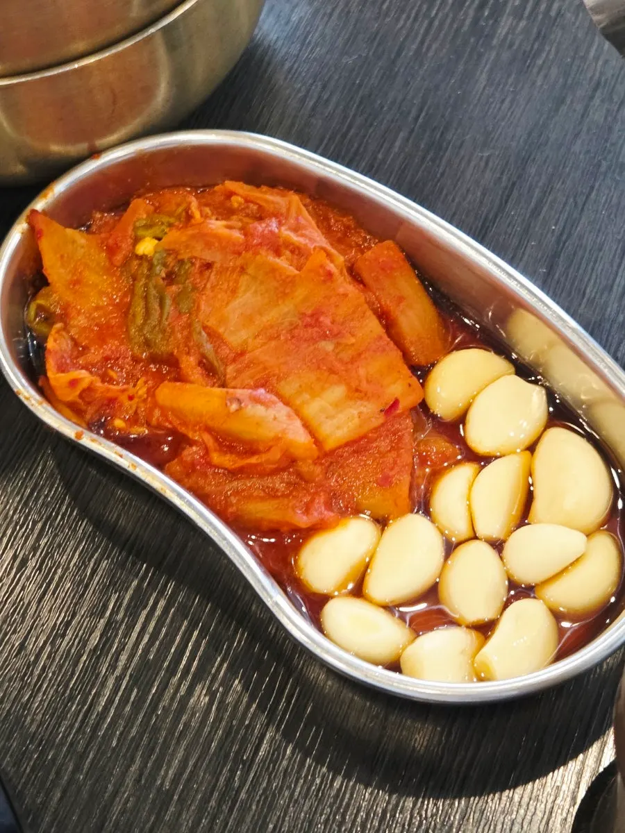 Doenjang stew served alongside the sotbap