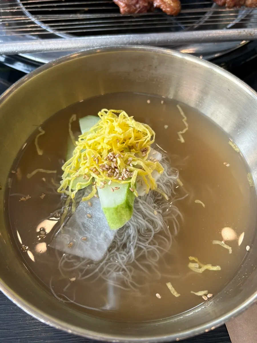 Table finished off with naengmyeon and leftover galbi