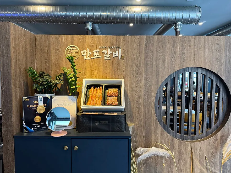 Manpo Galbi dining hall with private rooms and group seating