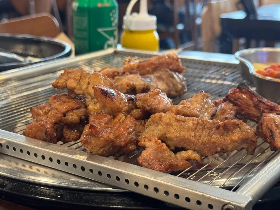 Close-up of grilled marinated galbi
